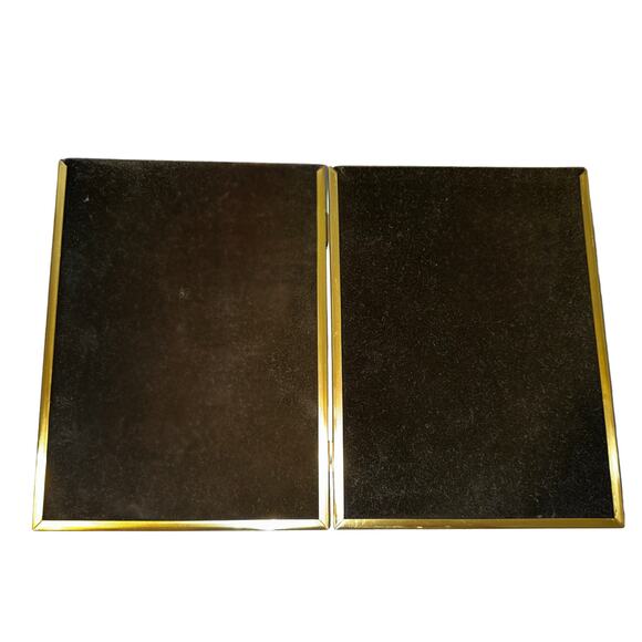 Vintage Gold Hinged Double Picture Frame 5x7 Tabletop Photo Display - Picture 7 of 8